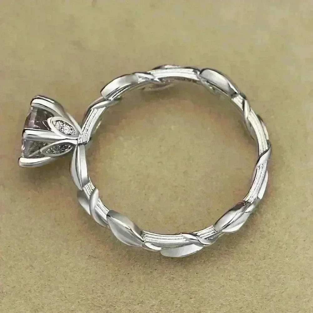🍁 Lovely 925 Silver Plated Fashion Bijoux Leaf Ring For Woman, GPMB1506